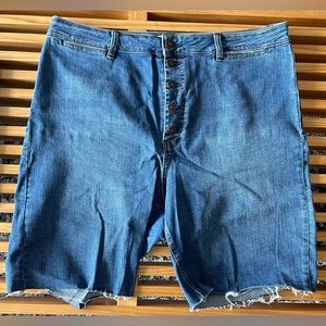 Freepeople - denim shorts size 34 curve collection, exposed front button